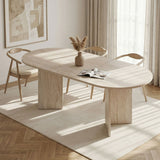 Mesa de comedor extensible Sorell travertino 160 cm Compuesto de madera revestida de melamina