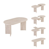 Mesa de comedor extensible Sorell travertino 160 cm Compuesto de madera revestida de melamina