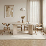 Mesa de comedor extensible Sorell travertino 160 cm Compuesto de madera revestida de melamina