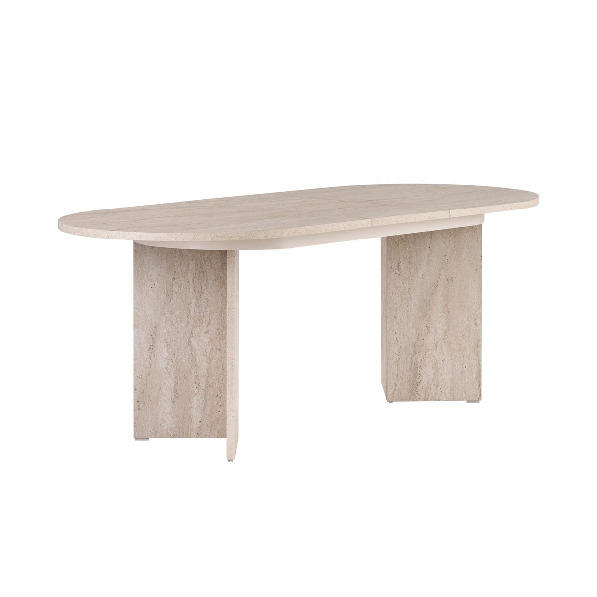 Mesa de comedor extensible Sorell travertino 160 cm Compuesto de madera revestida de melamina