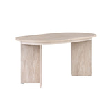 Mesa de comedor extensible Sorell travertino 160 cm Compuesto de madera revestida de melamina