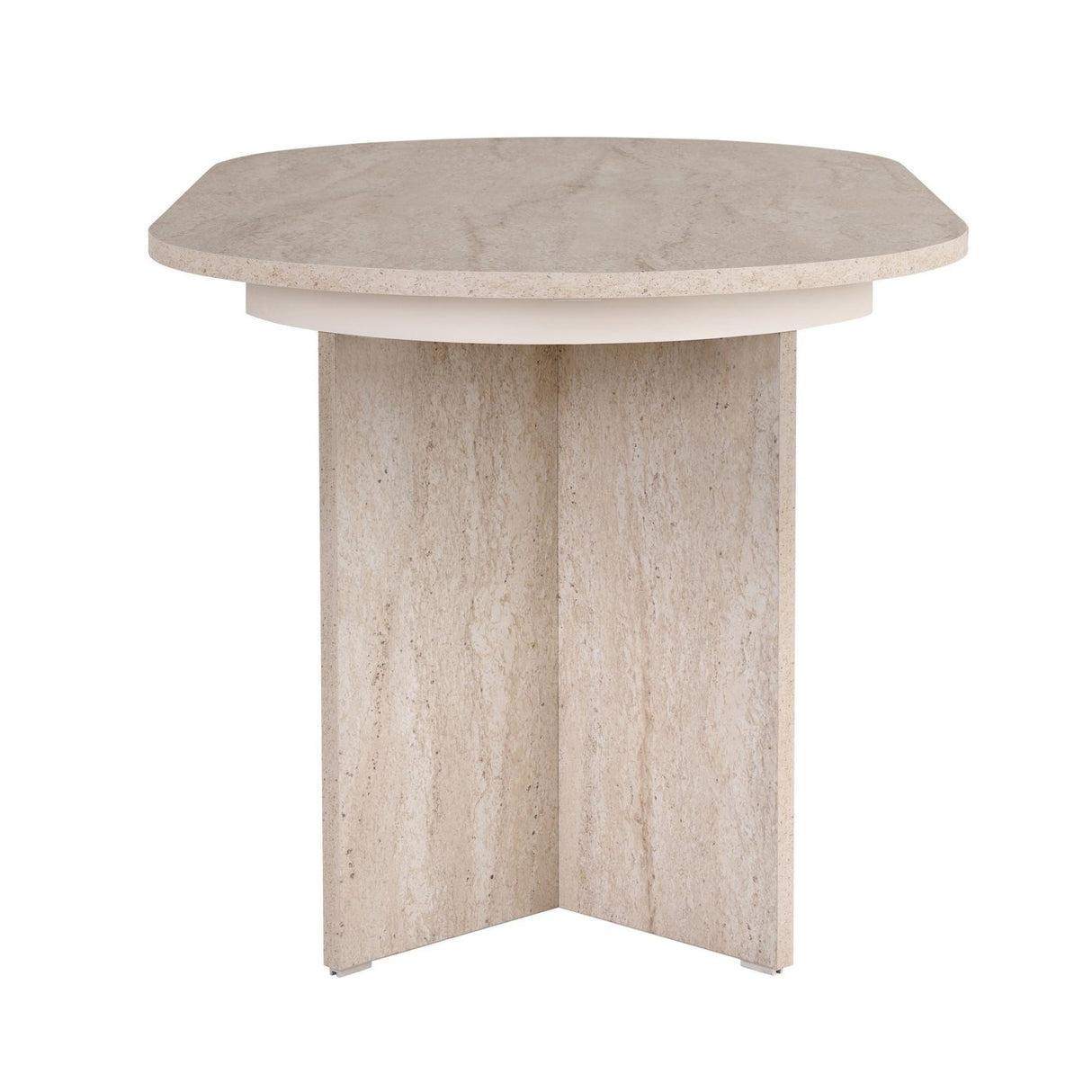 Mesa de comedor extensible Sorell travertino 160 cm Compuesto de madera revestida de melamina