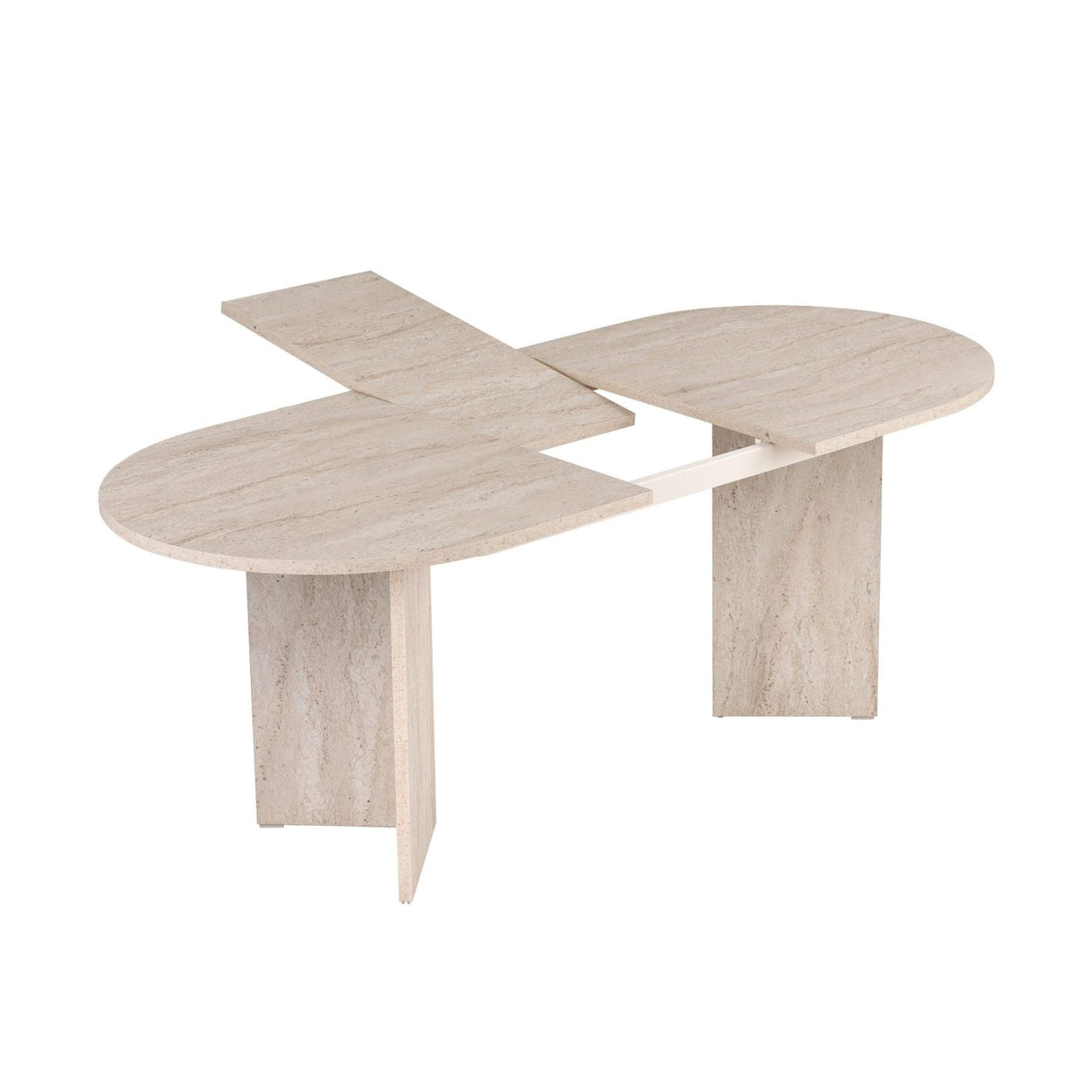 Mesa de comedor extensible Sorell travertino 160 cm Compuesto de madera revestida de melamina