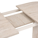 Mesa de comedor extensible Sorell travertino 160 cm Compuesto de madera revestida de melamina