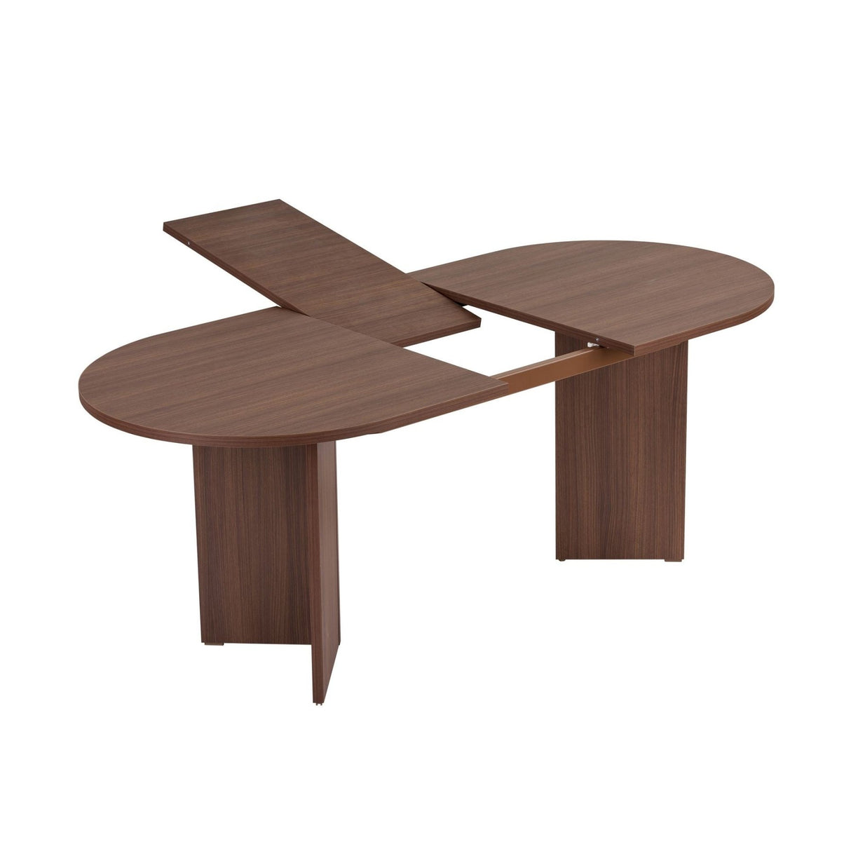 Sorell uitschuifbare eettafel walnoot 160 cm Melamine gecoat houtcomposiet