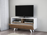 TV Meubels - TV Meubel Novella Wit Walnoot Melamine 90x50,6x29,5 cm - Dimehouse
