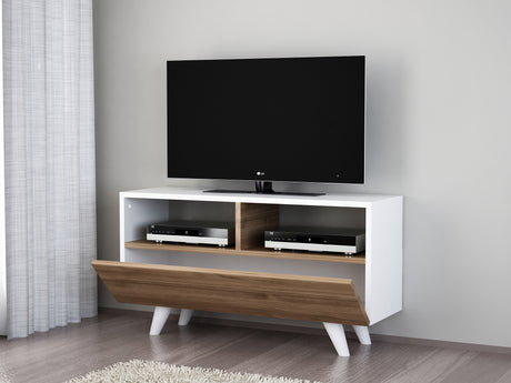 Muebles de TV Novela Melamina de nogal blanco 90x50.6x29.5 cm