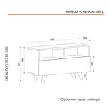 TV Meubels - TV Meubel Novella Wit Walnoot Melamine 90x50,6x29,5 cm - Dimehouse