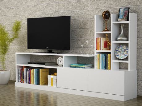 TV Muebles Set Dolunay White Melamine 164.4x91.3x25 cm