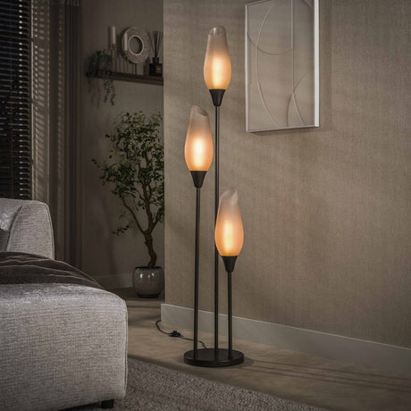 Lámpara de pie Cocoon 3 luces marrón siena