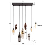 Hanglampen - Moderne Hanglamp Coco 7 - lichts gekleurd glas - Dimehouse