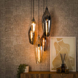 Hanglampen - Moderne Hanglamp Coco getrapt 5 - lichts gekleurd glas - Dimehouse
