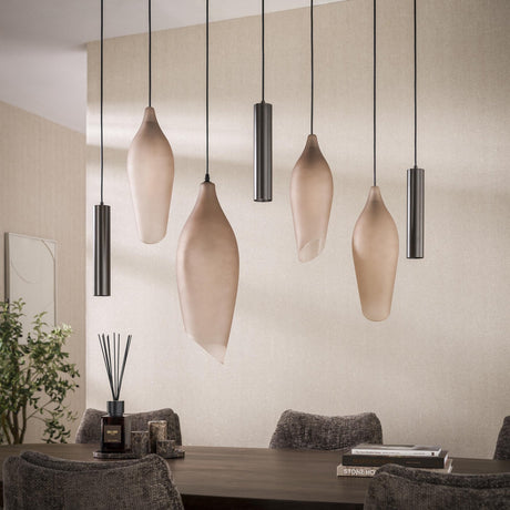 Lámpara colgante Cocoon estilo capullo marrón esmerilado