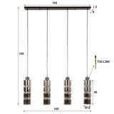 Hanglampen - Hanglamp Kik 4 - lichts cylinder glas - Dimehouse