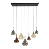 Hanglampen - Moderne Hanglamp Noxen 7 - lichts Gekleurd Glas - Dimehouse