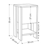 Mesa de noche Ema Anthracite Melamine 30x55x30 cm