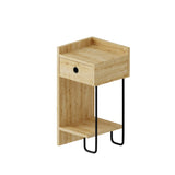 Nachtkastjes - Nachtkastje Sirius Left Eik Melamine 32x61x30 cm - Dimehouse