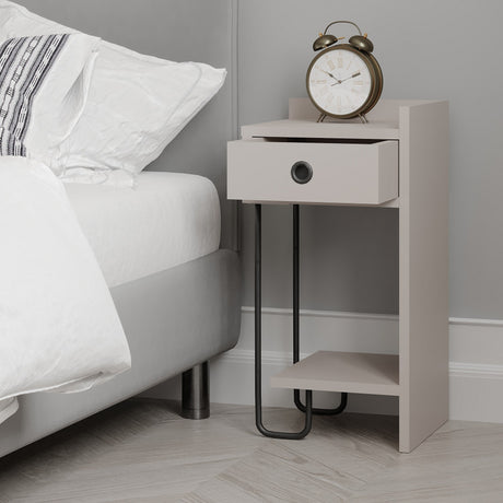 Mesa de noche Sirius Right Mokka Melamine 32x61x30 cm