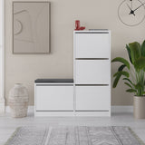 Schoenenkasten - Schoenenkast Dude Wit Melamine 105x118,5x26 cm - Dimehouse