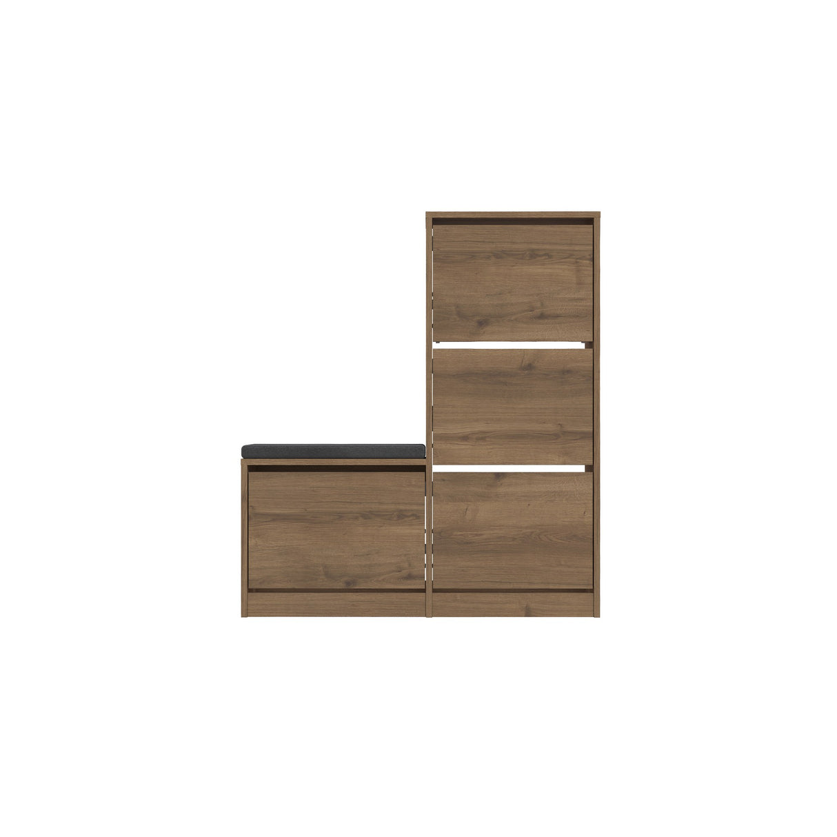 Schoenenkasten - Schoenenkast Dude Naturel Melamine 105x118,5x26 cm - Dimehouse