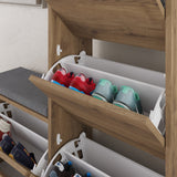 Schoenenkasten - Schoenenkast Dude Naturel Melamine 105x118,5x26 cm - Dimehouse