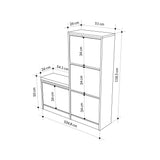 Schoenenkasten - Schoenenkast Dude Donkerbruin Melamine 105x118,5x26 cm - Dimehouse
