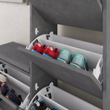 Schoenenkasten - Schoenenkast Dude Grijs Melamine 105x118,5x26 cm - Dimehouse