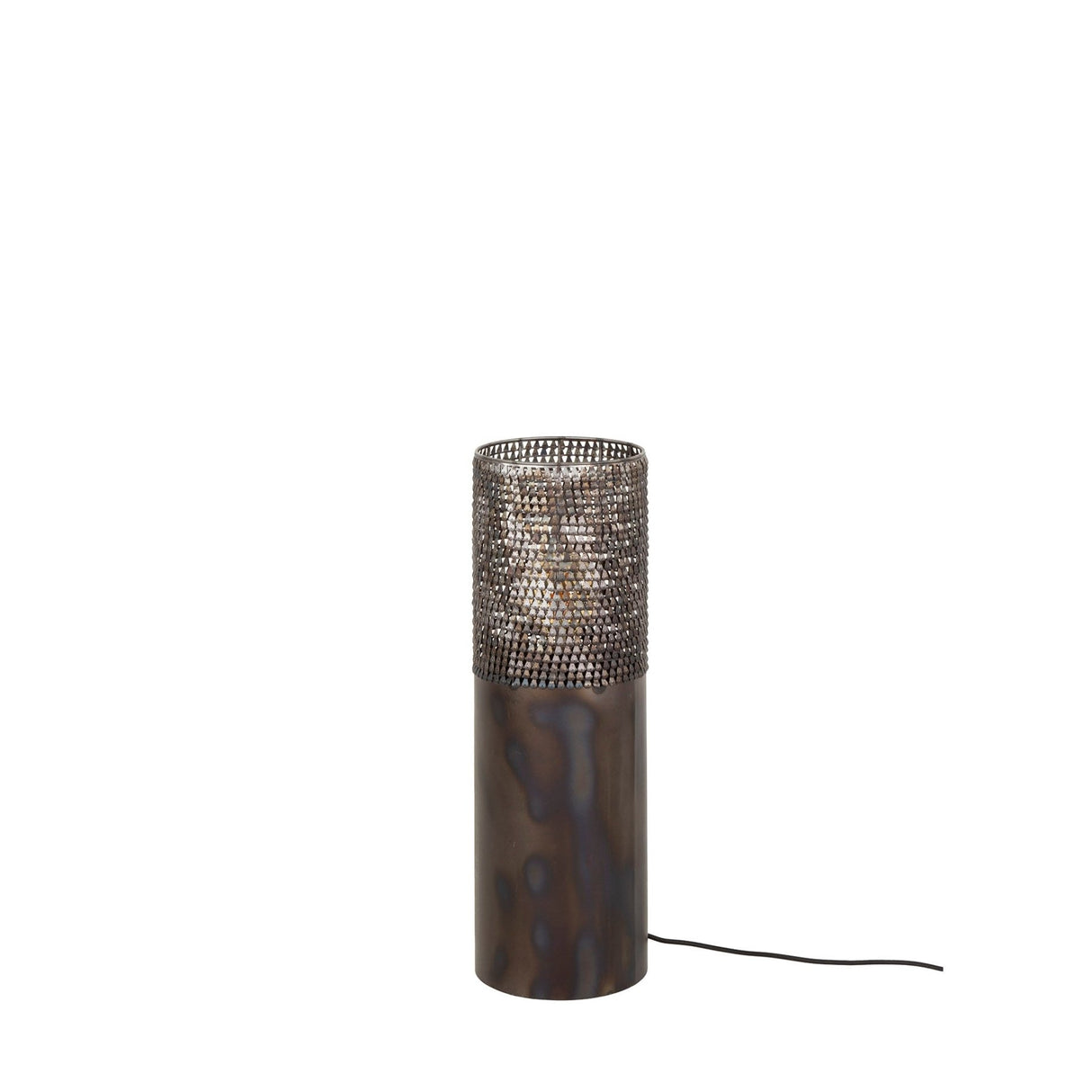 Lámpara de pie cilindro Brick 60 cm negro marrón 
