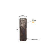 Lámpara de pie cilindro Brick 60 cm negro marrón 