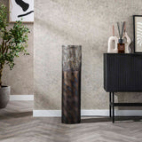 Lámpara de pie cilindro Brick 90 cm negro marrón 