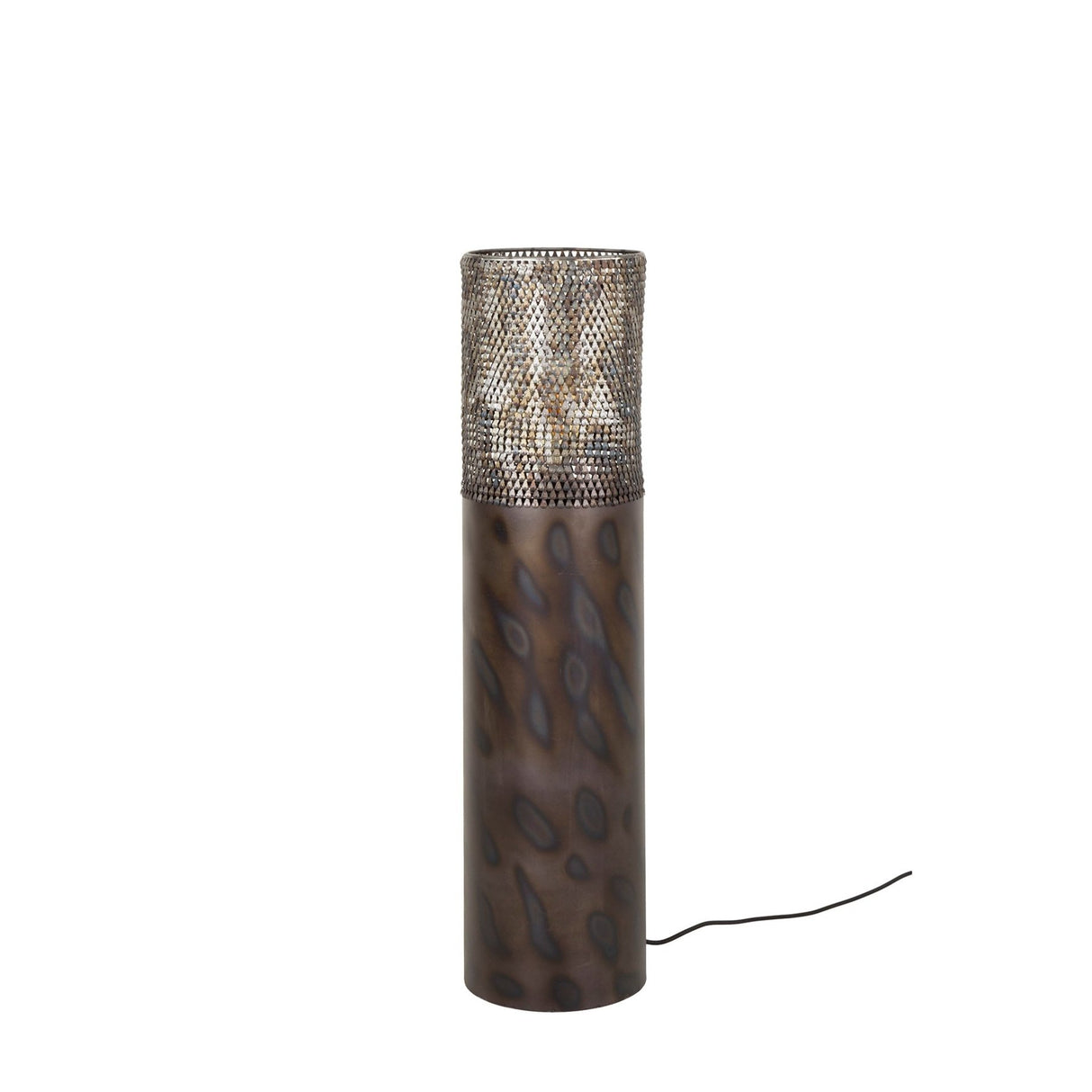 Lámpara de pie cilindro Brick 90 cm negro marrón 