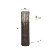 Lámpara de pie cilindro Brick 90 cm negro marrón 