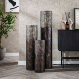 Lámpara de pie cilindro Brick 120 cm negro marrón 