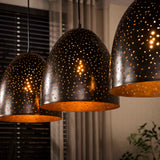 Lámpara colgante industrial Kylian de 3 luces Metal Negro 