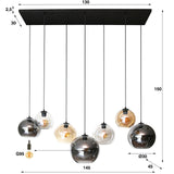 Hanglampen - Moderne Hanglamp Glas 7 - lichts Juliette - Dimehouse