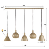 Hanglamp Nova 5-lichts - Beige - 120 cm