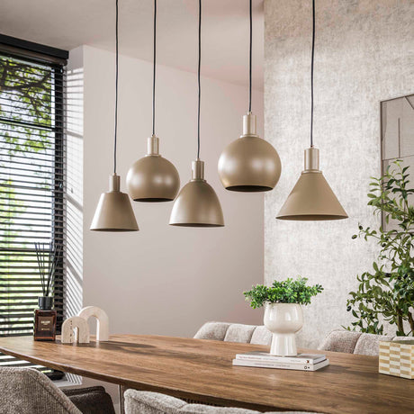 Lámpara colgante Nova de 5 luces - Beige - 120 cm 