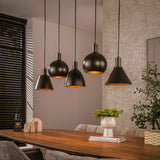 Lámpara colgante Sienna de 5 luces, industrial - Marrón, 120 cm 