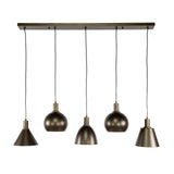 Lámpara colgante Sienna de 5 luces, industrial - Marrón, 120 cm 