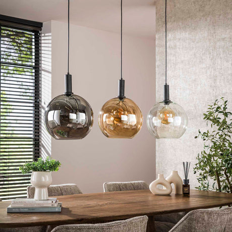 Hanglamp Valeo Trio 3-lichts Zwart Metaal 115 cm