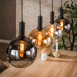 Hanglamp Valeo 4-lichts Zwart Metaal 135 cm