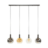 Hanglamp Valeo 4-lichts Zwart Metaal 135 cm