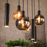 Hanglamp Orion 7-lichts – Zwart Metaal – 110 cm