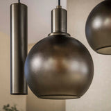 Lámpara colgante Orion de 7 luces – Metal negro – 110 cm 