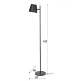 Lámpara de pie Sienna DH Interior Charcoal L x An x Al 61x32x25 Metal Blanco indicación del tamaño de la foto