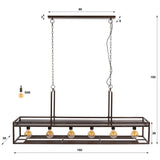 Hanglampen - Hanglamp Eloisa 6 - lichts metaal bruin - Dimehouse
