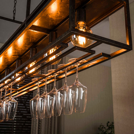 Lámpara colgante eloisa 6 luces de metal negro