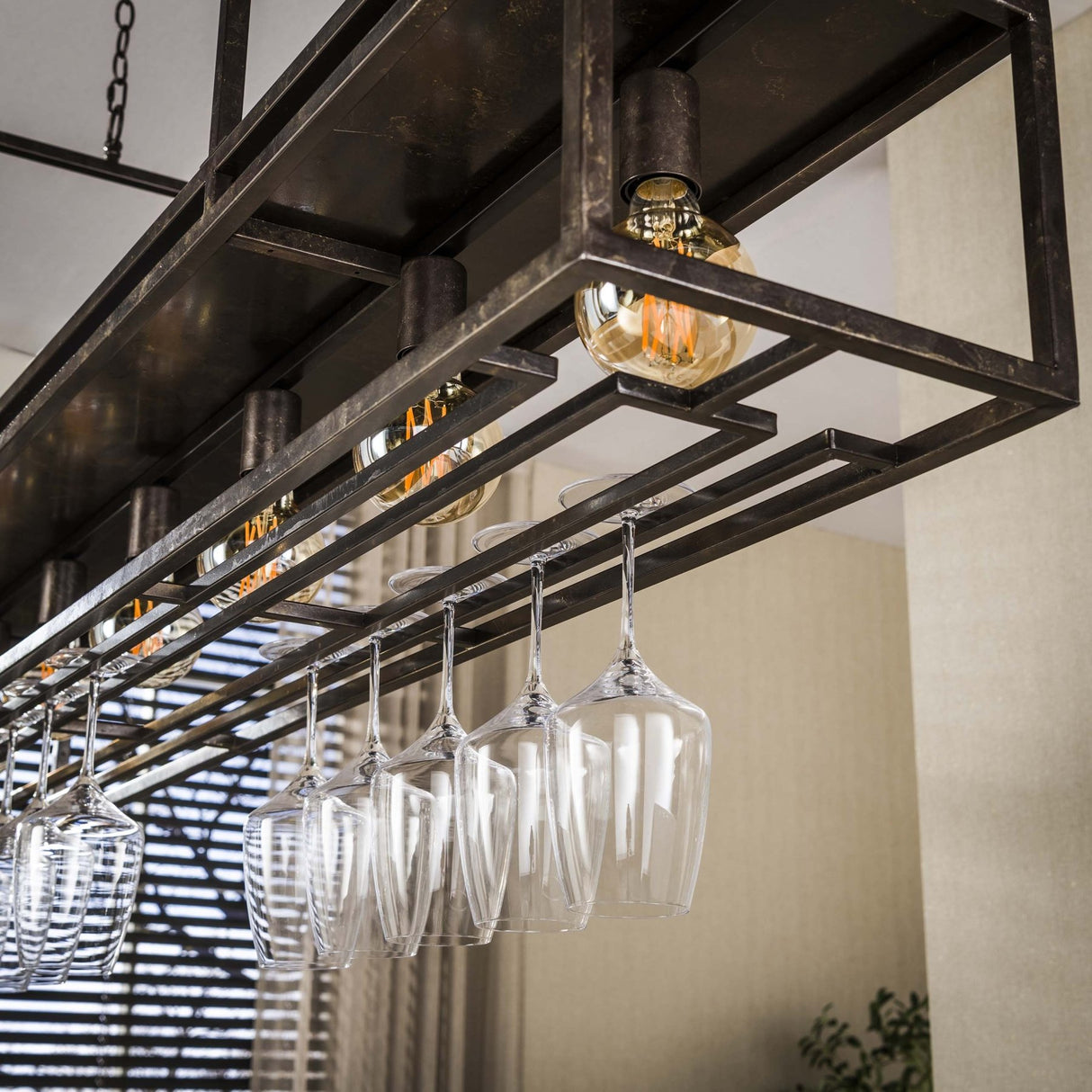 Hanglampen - Hanglamp Eloisa 6 - lichts metaal bruin - Dimehouse