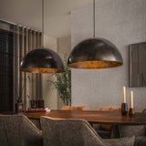Lámpara colgante industrial Dacia 2 luces Marrón Redonda 2xØ60 cm