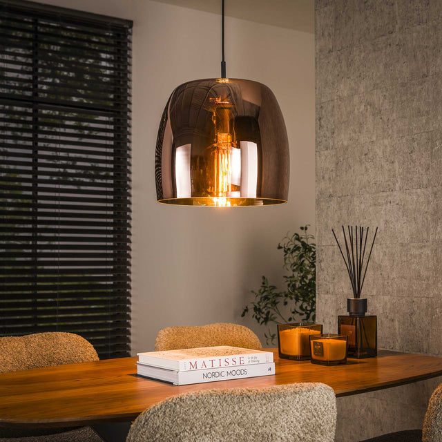 Hanglampen - Hanglamp Dain 1 - lichts koperkleurig glas - Dimehouse